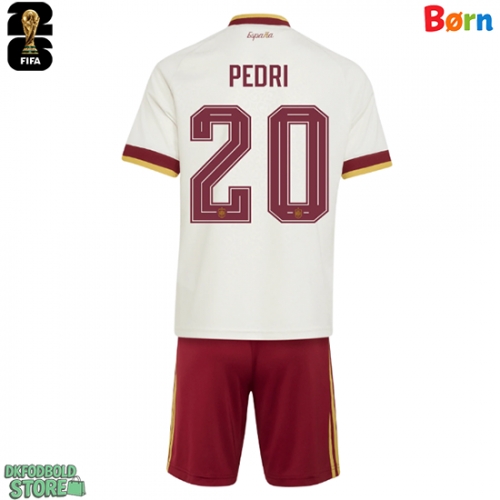 Spanien Pedri Gonzalez #20 Replika Babytøj Udebanesæt Børn VM 2026 Kortærmet (+ Korte bukser)